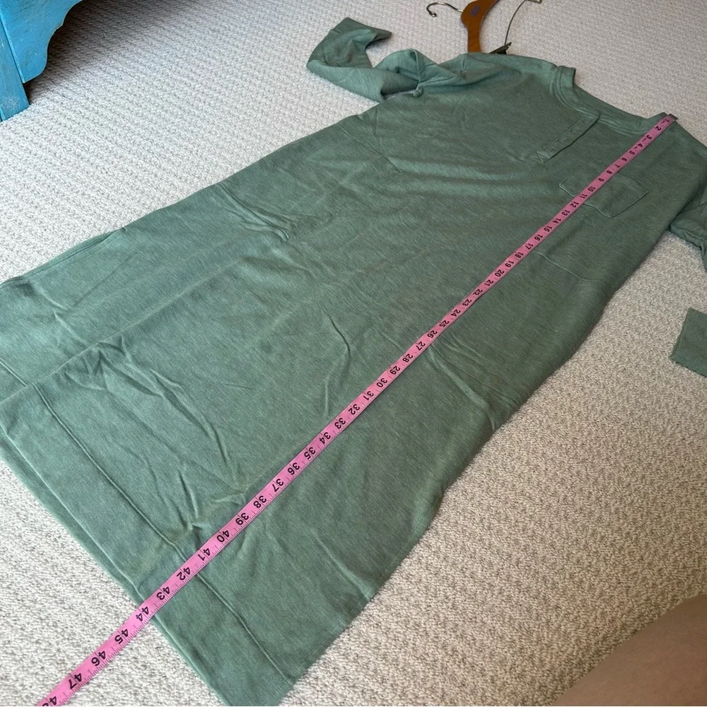 Cuddl Duds Comfort Code Green Long Sleeve Lounge Dress - Picture 9 of 10